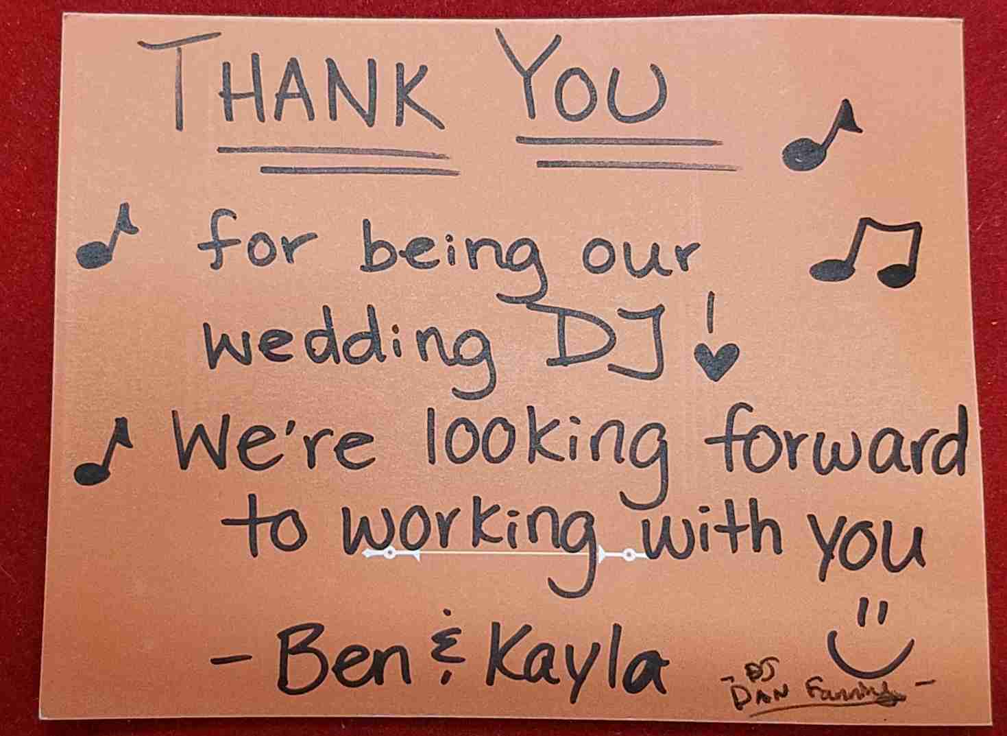 Thank You Card From Happy Wedding Couple