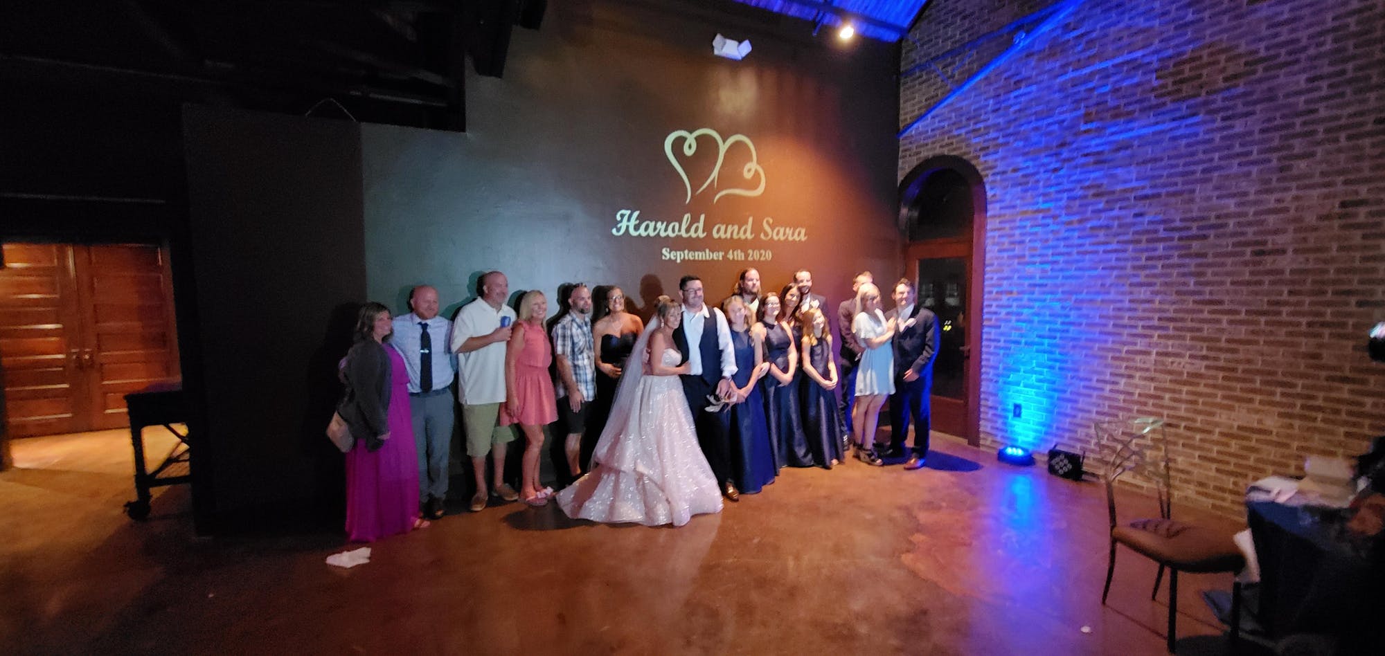 Group of Family and friends at wedding canal 337