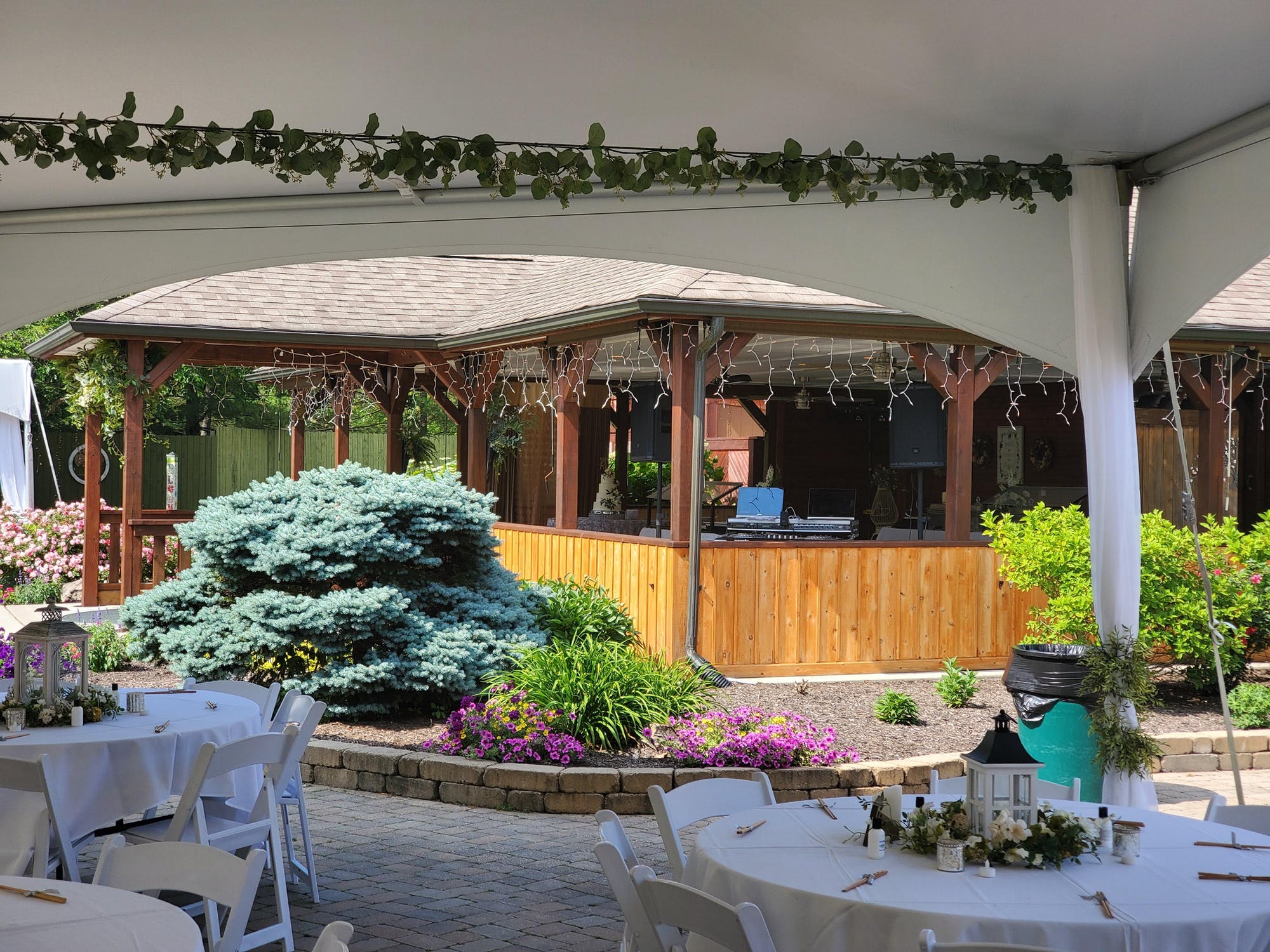 under the tent view at Avon Gardens Avon Indiana