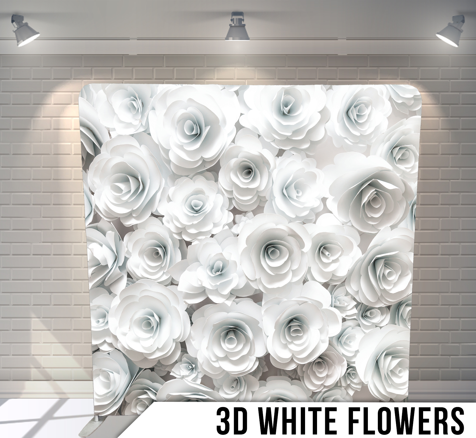 3D White Flower Back Drop available for Indiana Photo Booth Rental