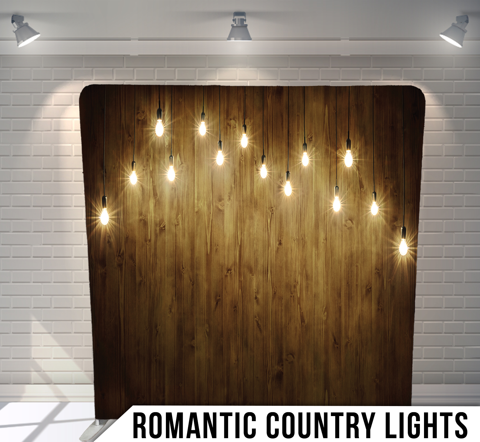 Rustic Country Lights - Photo Booth Back Drop Premium Option