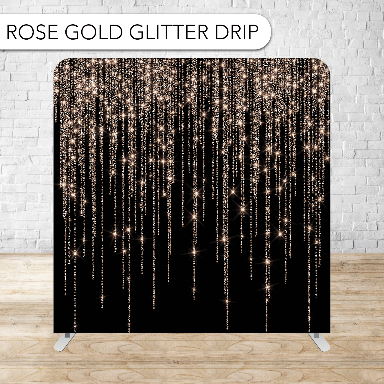 Rose Gold Giltter Back Drop Photo Booth Rental at Pipers Down town Indianapolis
